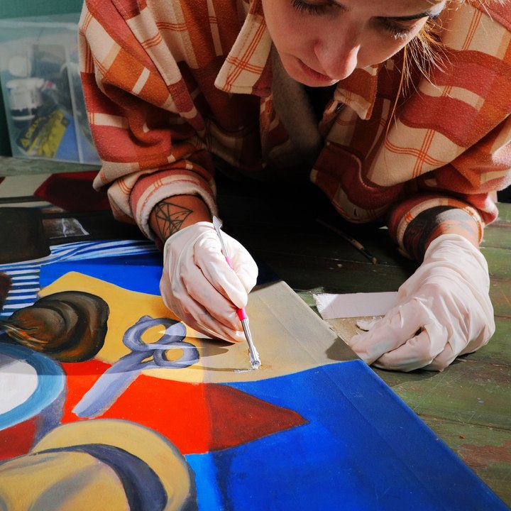 The process of restoration of antique paintings accelerated by 100 times 🐓🖼️