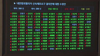 국회, '대통령 등 8명 신속체포 요구' 결의안 채택...여당 일부 이탈 / YTN