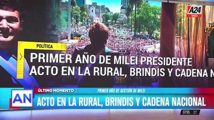 Javier Milei celebrará un año de gobierno con cadena nacional y acto en la Sociedad Rural