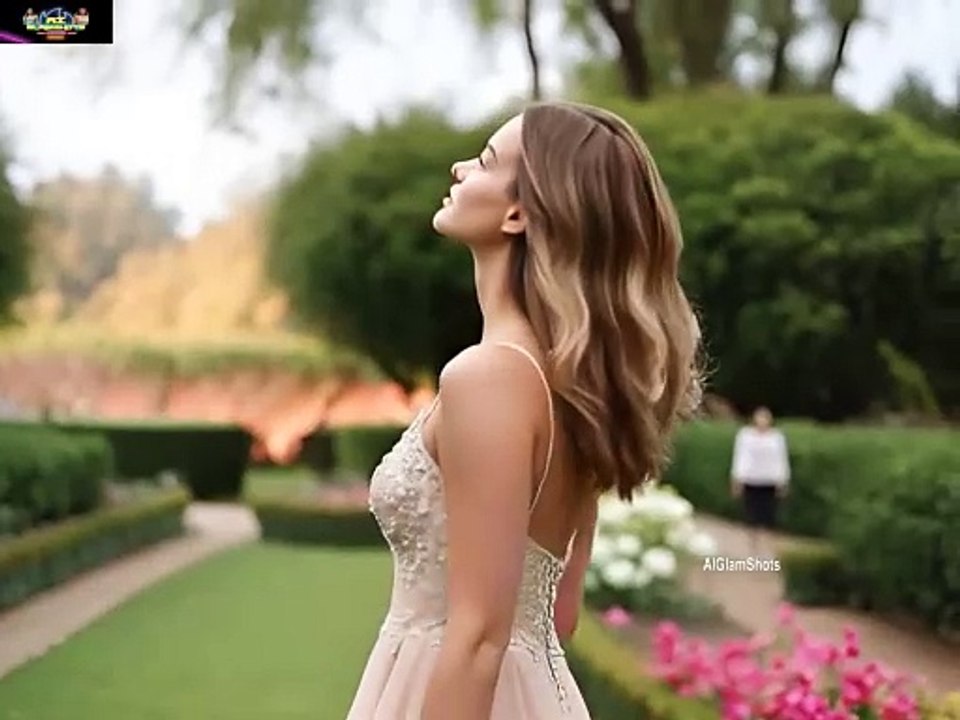 Very beautiful AI Model enjoying in public garden - AIGlamShots