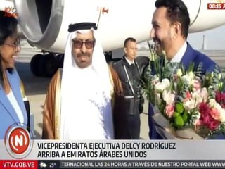 Vpdta. Rodríguez llega a Emiratos Árabes Unidos para revisar agenda de cooperación en Abu Dhabi