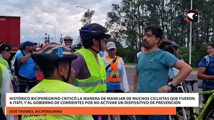 Histórico biciperegrino criticó la manera de manejar de muchos ciclistas que fueron a Itatí, y al Gobierno de Corrientes por no activar un dispositivo de prevención