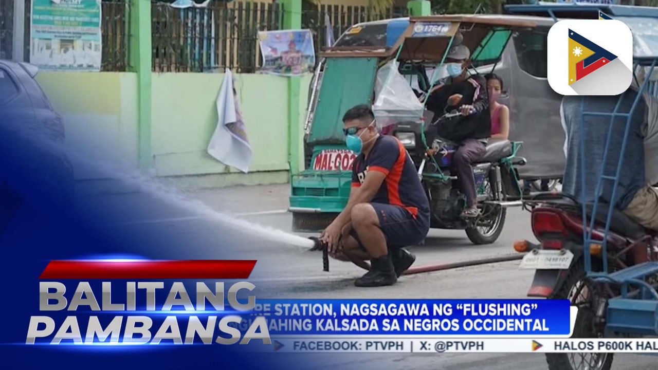 Bago City Fire Station, nagsagawa  ng “flushing” sa mga pangunahing kalsada na apektado ng pagputok ng Bulkang #Kanlaon