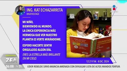 Katya Echazarreta le da la bienvenida a su bebé con una tierna foto