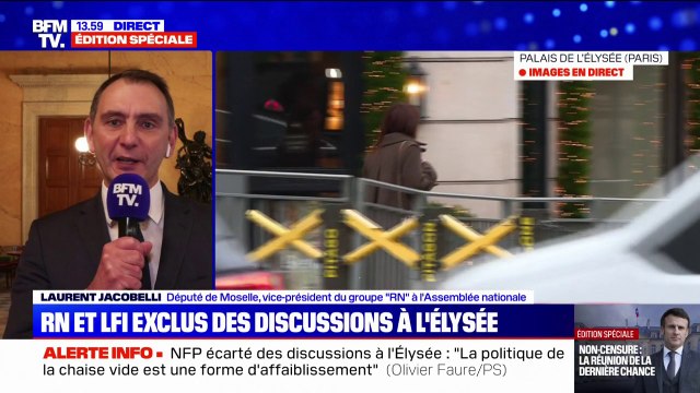 RN écarté des discussions à l'Élysée: Ça ne nous empêchera pas de travailler , assure Laurent Jacobelli (RN)