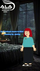Abacinate explained by animated character made By Barrister Amna