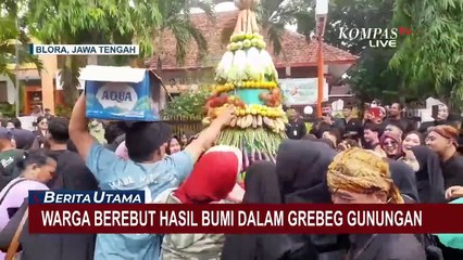 Grebeg Gunungan di Hari Jadi Blora, Ribuan Warga Berebut Hasil Bumi