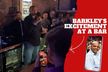 Charles Barkley gets hyped up after a game and takes a decision that makes all the people in a bar really happy