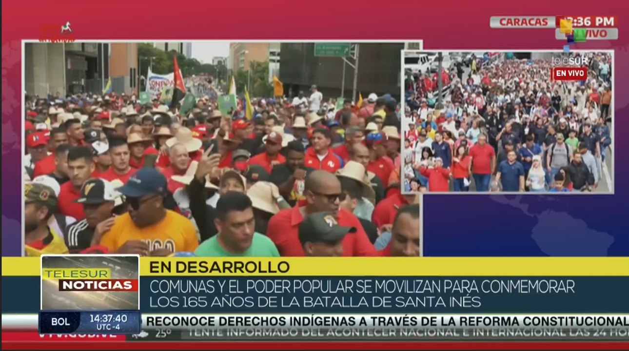Las comunas de Venezuela conmemoran la batalla de Santa Inés
