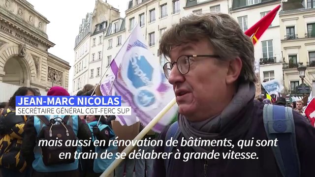 Paris: manifestation contre la baisse du budget de l'enseignement supérieur