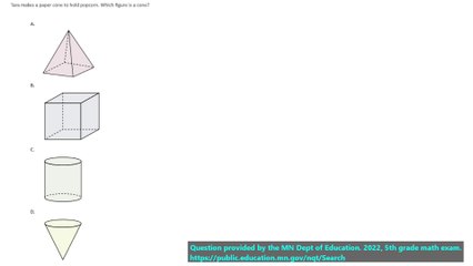 Math practice question, 3D shapes, question 5