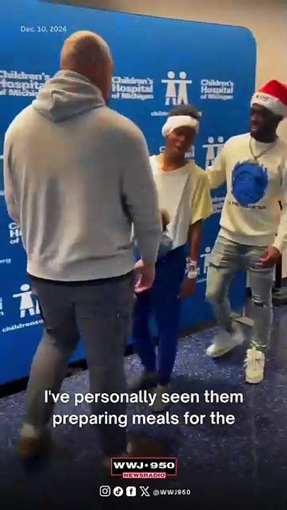Detroit Lions players pay a visit to Children's Hospital of Michigan