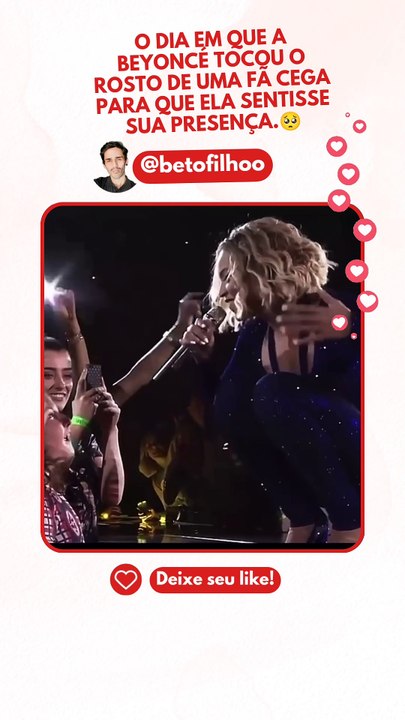 O DIA EM QUE A BEYONCÉ TOCOU O ROSTO DE UMA FÃ CEGA PARA QUE ELA SENTISSE SUA PRESENÇA.🥺 . . . . . . . #beyoncé, #beyonce, #irrepleceable, #queenb, #anticapacitismo, #capacitismonão, #anticapacitista, #viral, #foryou, #foryoupage, #viralizou, #pratodosve