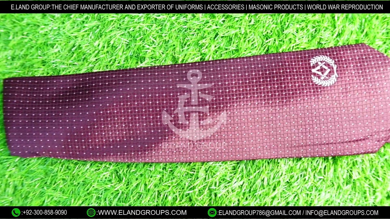 New Design Masonic Maroon Silk Tie, Men's printed Narrow Ties Slim Skinny Ties,