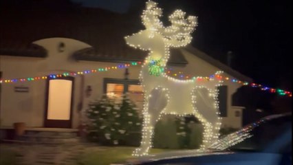 San Jose neighborhood lights up with amazing connected Christmas display of Santa’s reindeer & sleigh