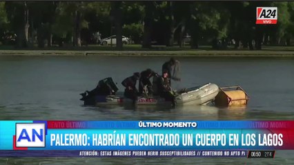 Hallazgo de un cuerpo en el lago Regatas de Palermo tras intensa búsqueda