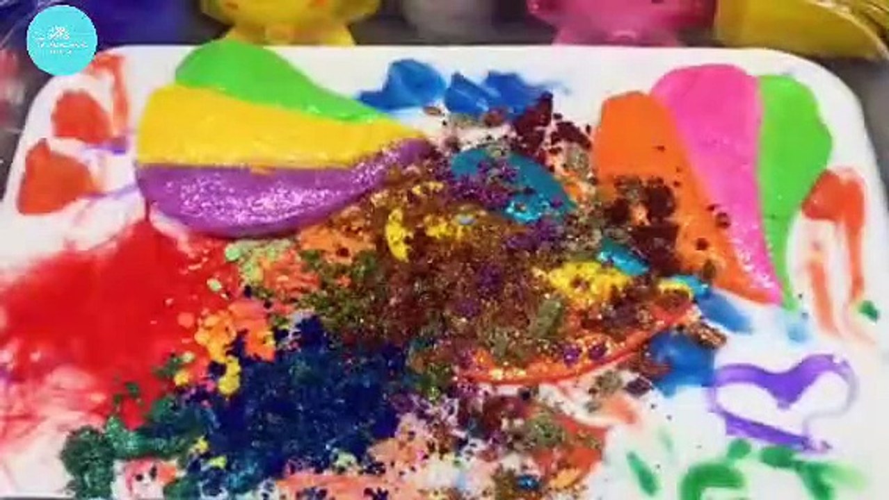 Rainbow Fish ASMR Slime Mixing with Makeup & Glitter! 🐠🌈✨