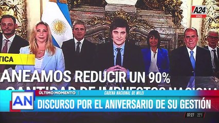 Lo que dejó la cadena nacional de Javier Milei: el discurso por el aniversario de su gestión