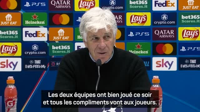 Atalanta : Gasperini : Les deux équipes ont honoré le football