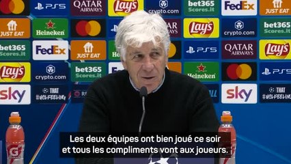 Atalanta : Gasperini : "Les deux équipes ont honoré le football"