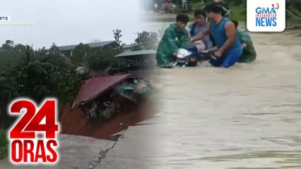 Bahay, gumuho kasunod ng paglambot ng lupa dahil sa walang patid na pag-ulan | 24 Oras