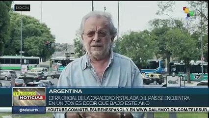 Cifra oficial de la capacidad instalada de Argentina se encuentra en un 70 por ciento