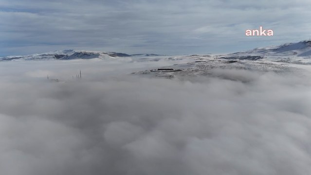 Erzurum'da oluşan sis görüş mesafesini düşürdü