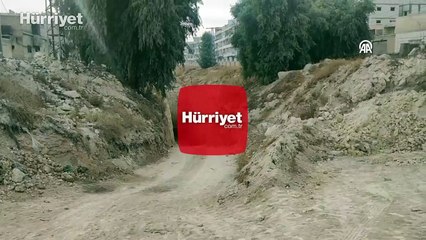 Münbiç'te teröristlerin araç sokabilecekleri genişlikteki tünel ağları ortaya çıkarılıyor