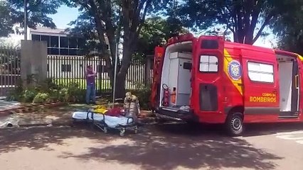 Homem cai de escada enquanto cortava galhos de árvore no Alto Alegre