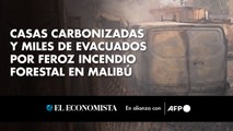 Casas carbonizadas y miles de evacuados por feroz incendio forestal en Malibú