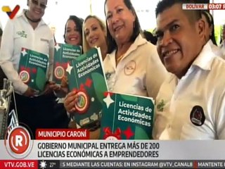 Gobierno regional entrega licencias económicas a emprendedores del estado Bolívar