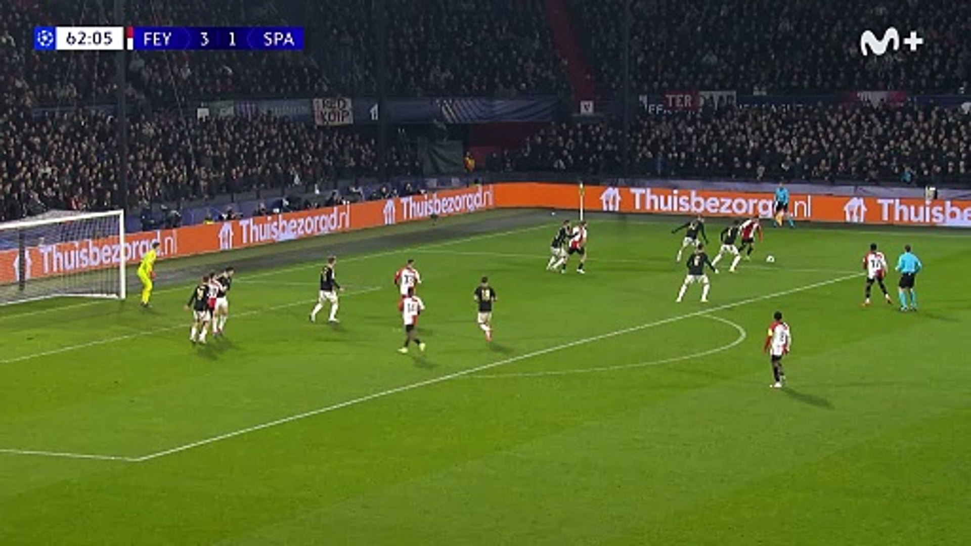 Gol de Santiago Gimnez (4-1) en el Feyenoord 4-2 Sparta Praga