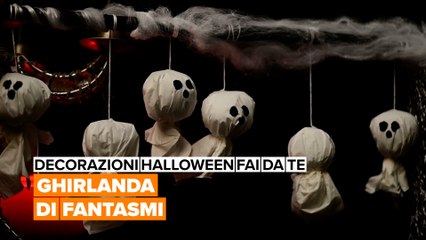 Decorazioni Halloween fai da te: Ghirlanda di fantasmi