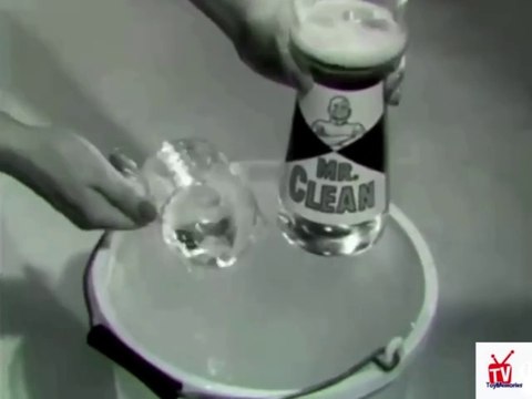 1950s Mr Clean SNEAKING out of the house TV commercial