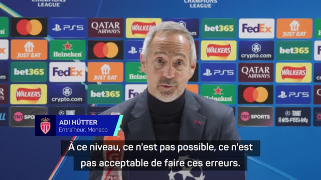 Monaco - Hütter : “À ce niveau, ce n’est pas acceptable de faire ces erreurs”