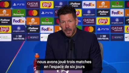 Atlético - Simeone : "Il fallait continuer sur cette dynamique de points"