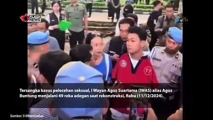 Penampakan Agus Buntung Jalani Rekonstruksi Kasus Pelecehan Seksual