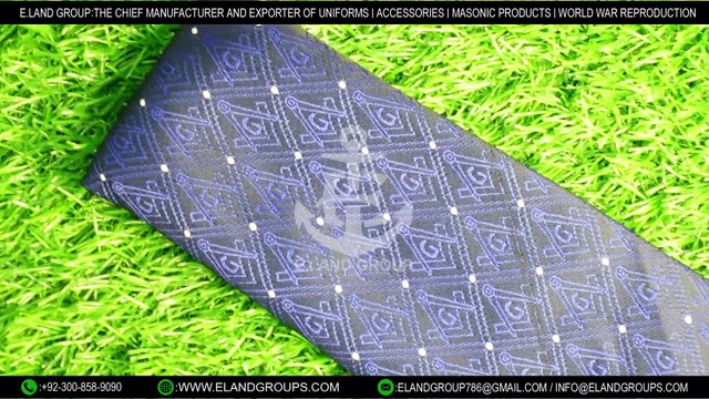 Masonic Tie with Square Compass with G Blue, Masonic Silk Tie with Square & Compass Symbol