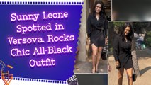Sunny Leone Spotted in Versova, Rocks Chic All-Black Outfit