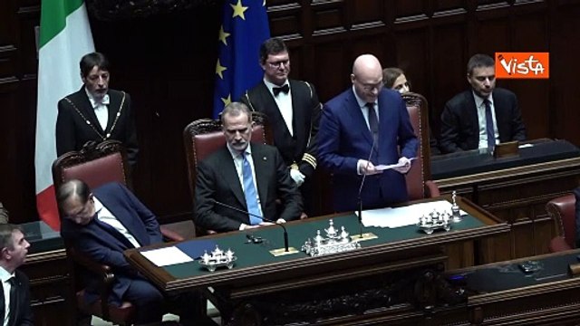 Re e Regina di Spagna alla Camera, Fontana: Serve strategia comune per il Mediterraneo