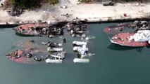 Imágenes del puerto de Latakia tras los ataques aéreos israelíes