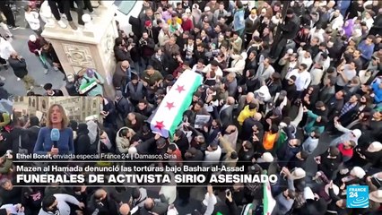 Informe desde Damasco: miles de sirios participan en el funeral del activista Mazen al Hamada