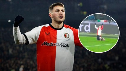 Santiago Giménez hace gol en Champions League y así lo ovaciona la afición del Feyenoord
