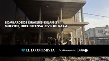 Bombardeos israelíes dejan 21 muertos, dice defensa civil de Gaza