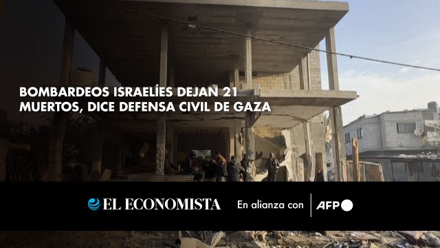 Bombardeos israelíes dejan 21 muertos, dice defensa civil de Gaza