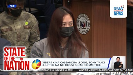 Contempt orders kina Cassandra Li Ong, Tony Yang at Alice Guo, lifted na ng House Quad Committee | SONA