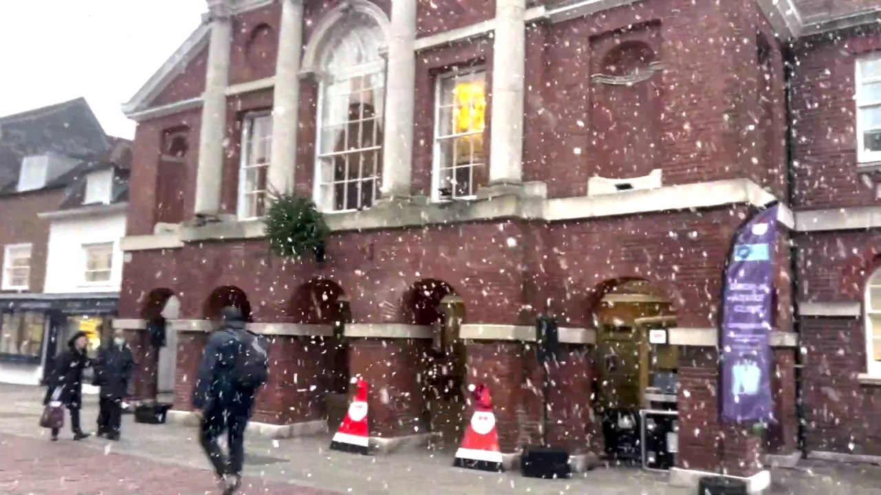 Chichester town centre snow delights locals