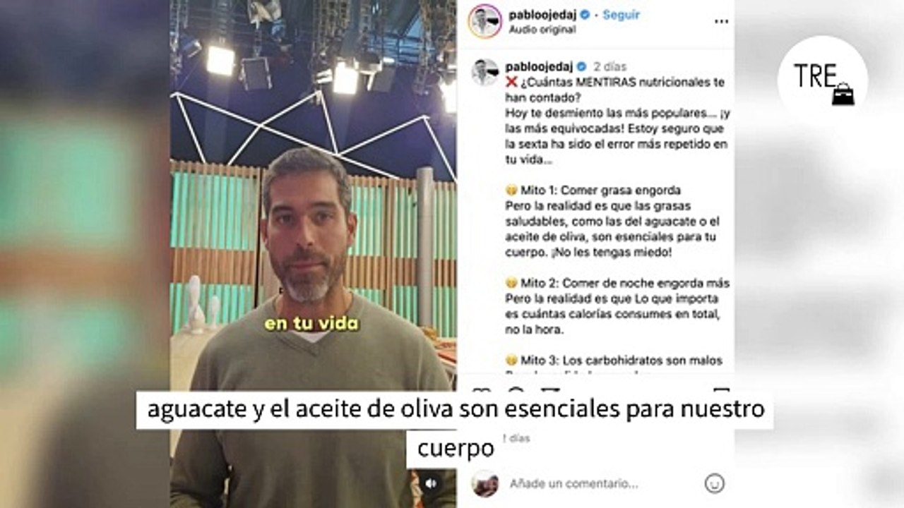 Pablo Ojeda, nutricionista, desmiente los mitos sobre el aguacate: "ningún alimento tiene poderes mágicos"