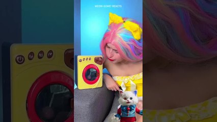 HOW TO WASH A LOLLIPOP IN THE WASHING MACHINE?😹 🍭 #shortsfeed #reverse