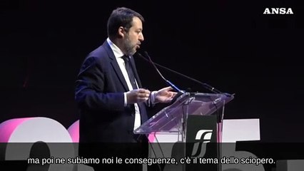 Salvini: "Rivedere le norme sullo sciopero insieme ai sindacati"